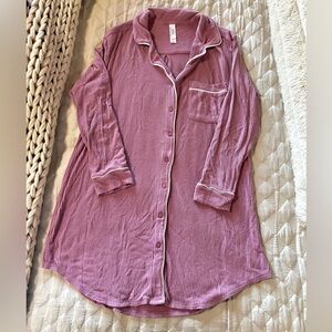 Auden | Button-Up Ribbed Nightshirt Sleep Gown